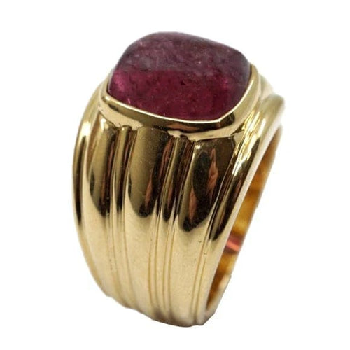 Bague 52 Boucheron - Bague en or jaune 18k avec tourmaline rose 58 Facettes