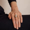 Bague 55 Bague ovale pavée de diamants en or gris 18K 58 Facettes
