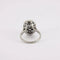 Bague 55 Bague ovale pavée de diamants en or gris 18K 58 Facettes
