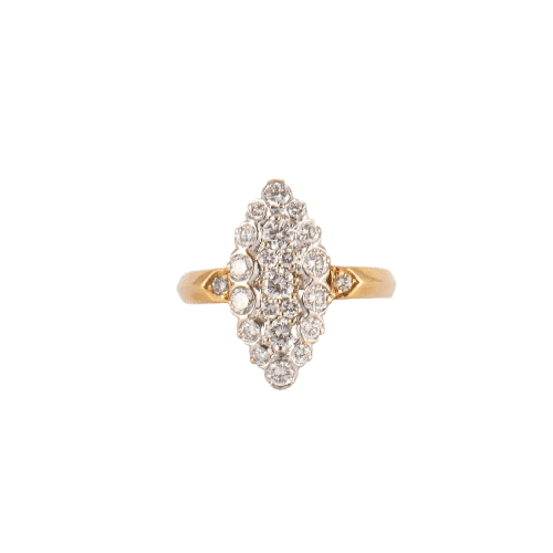Bague 58 Bague marquise en or jaune 18K et diamants 58 Facettes