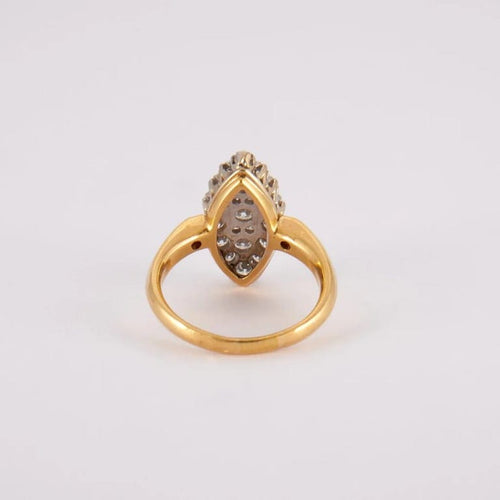Bague 58 Bague marquise en or jaune 18K et diamants 58 Facettes
