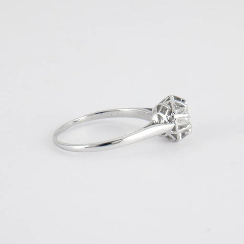 Bague 57 Solitaire - Bague en or gris 18K et diamant 0,50 ct 58 Facettes