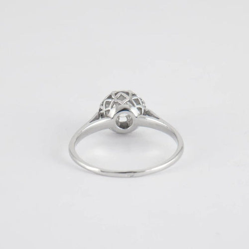 Bague 57 Solitaire - Bague en or gris 18K et diamant 0,50 ct 58 Facettes