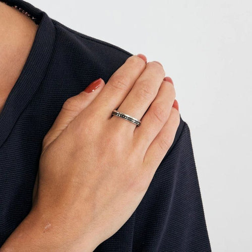 Bague 59 Boucheron Black Edition - Alliance homme en PVD noir et or blanc 18K 58 Facettes