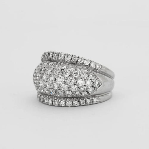 Bague 54 Bague jonc pavée de diamants en or gris 18K 58 Facettes 1