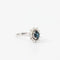 Bague 47 Bague marguerite en or gris 18k avec saphir ovale et diamants 58 Facettes 1