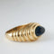 Bague 51 Bague en or jaune 18k avec saphir cabochon 58 Facettes