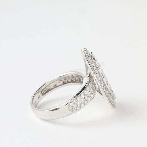Bague 54 Bague marquise de fiançailles en or gris 18K et diamants 58 Facettes