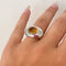 Bague 54 Bague citrine ovale en or blanc 18k 58 Facettes