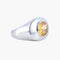 Bague 54 Bague citrine ovale en or blanc 18k 58 Facettes