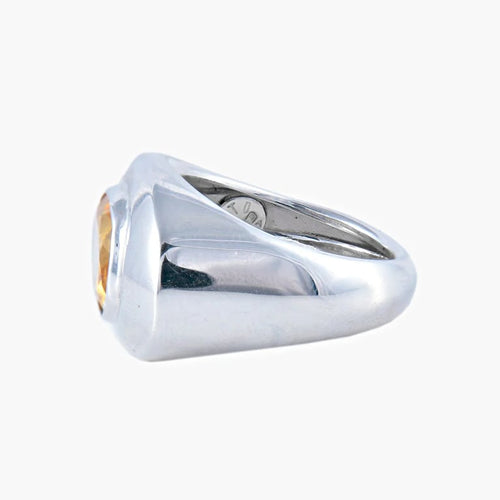 Bague 54 Bague citrine ovale en or blanc 18k 58 Facettes