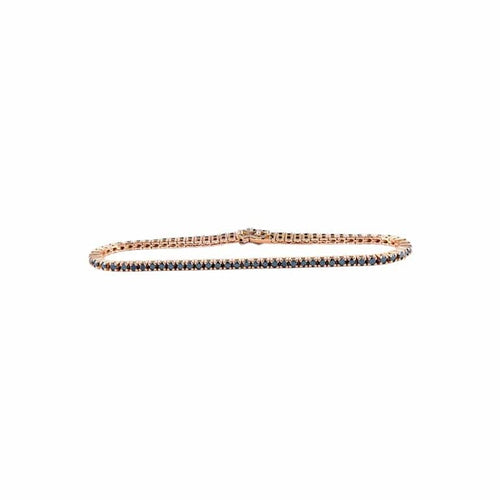 Bracelet Bracelet tennis en or jaune 18k serti de diamants noirs 58 Facettes