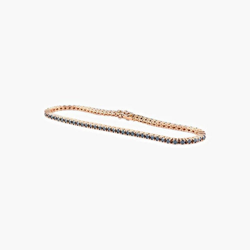 Bracelet Bracelet tennis en or jaune 18k serti de diamants noirs 58 Facettes