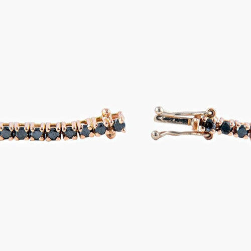Bracelet Bracelet tennis en or jaune 18k serti de diamants noirs 58 Facettes