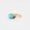 Bague 53 Pomellato Capri - Bague en or jaune, céramique bleue et améthystes 58 Facettes