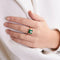 Bague 54 Bague fleur en or jaune 750 avec émeraudes et diamants 58 Facettes