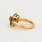 Bague 54 Bague fleur en or jaune 750 avec émeraudes et diamants 58 Facettes