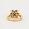 Bague 54 Bague fleur en or jaune 750 avec émeraudes et diamants 58 Facettes