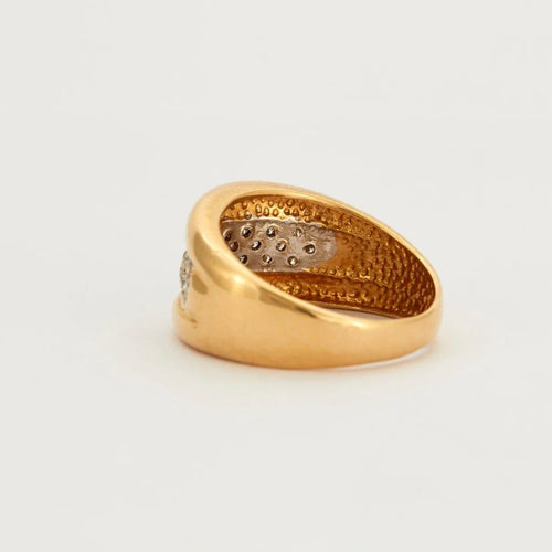 Bague 52 Bague jonc pavée de diamants en or jaune 750 58 Facettes