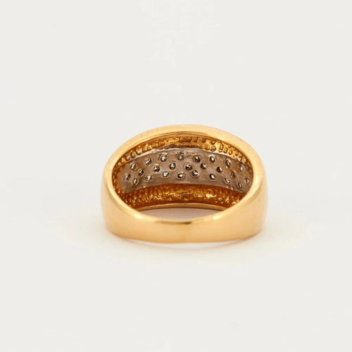 Bague 52 Bague jonc pavée de diamants en or jaune 750 58 Facettes