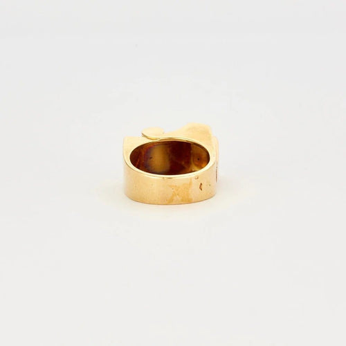 Bague 52 Bague tank Art déco à pont en or jaune 18k 58 Facettes