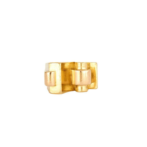 Bague 52 Bague tank Art déco à pont en or jaune 18k 58 Facettes