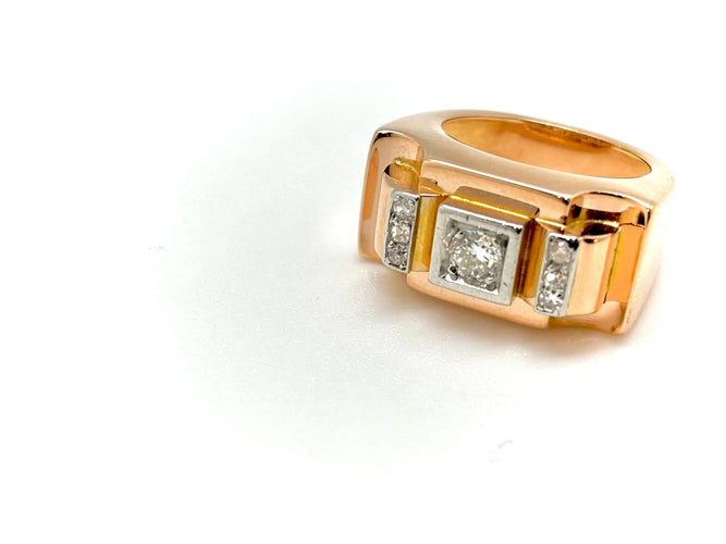 Bague 51 Bague Art déco en or 18k 58 Facettes M8645
