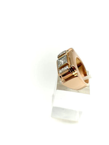Bague 51 Bague Tank Art déco en or jaune 18K et diamants 58 Facettes M8645