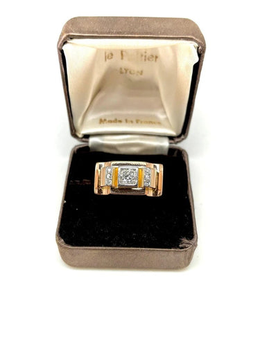 Bague 51 Bague Art déco en or 18k 58 Facettes M8645