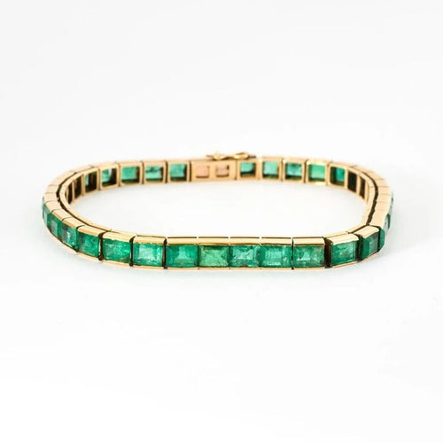 Bracelet Bracelet ligne en or jaune 18k serti d’émeraudes 58 Facettes M8861