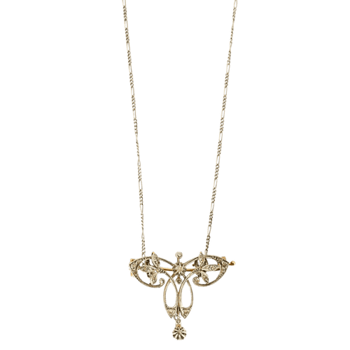 Pendentif Pendentif négligé Belle Époque en platine, or et diamants 58 Facettes M8860
