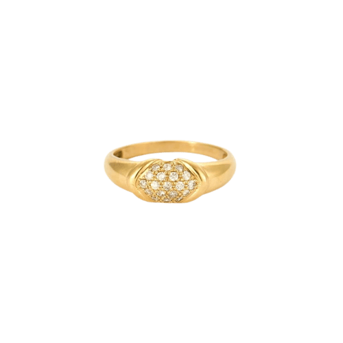 Bague 56 Bague demi-jonc en or 18k sertie de diamants 58 Facettes M8876