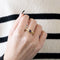 Bague 53 Bague double jonc en or jaune 18k sertie d’une améthyste 58 Facettes M9034