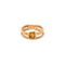 Bague 54 Bague double jonc à stries en or rose 18k sertie d’une citrine 58 Facettes C31B