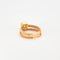 Bague 54 Bague double jonc à stries en or rose 18k sertie d’une citrine 58 Facettes C31B
