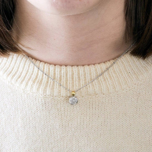 Pendentif Pendentif fleur bouton en or blanc 18k et diamants 58 Facettes M8842 X2