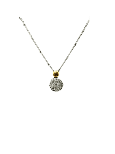 Pendentif Pendentif fleur bouton en or blanc 18k et diamants 58 Facettes M8842 X2