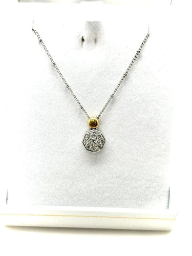 Pendentif Pendentif fleur bouton en or blanc 18k et diamants 58 Facettes M8842 X2