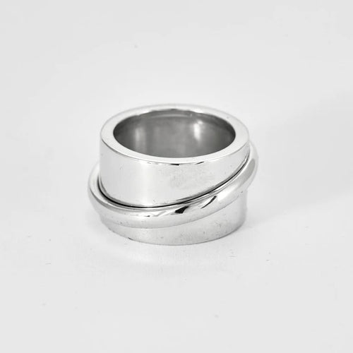 Bague 49 Dinh Van Ariane - Bague bandeau en or blanc 18k 58 Facettes M8826