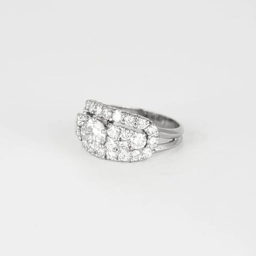 Bague 57 Mellerio - Bague Art déco en platine et diamants 58 Facettes M8926