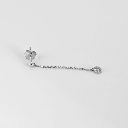 Boucles d'oreilles La Brune et La Blonde 360° - Boucles d'oreilles pendantes en or blanc et diamants 58 Facettes M8927