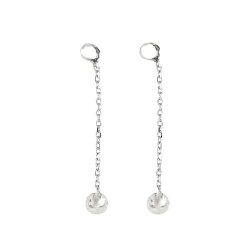 Boucles d'oreilles La Brune et La Blonde 360° - Boucles d'oreilles pendantes en or blanc 18K diamants 58 Facettes M8927
