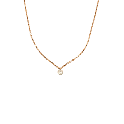 Collier La Brune et la Blonde 360° - Collier en or rose 18k avec diamant 0,10 ct 58 Facettes M8927