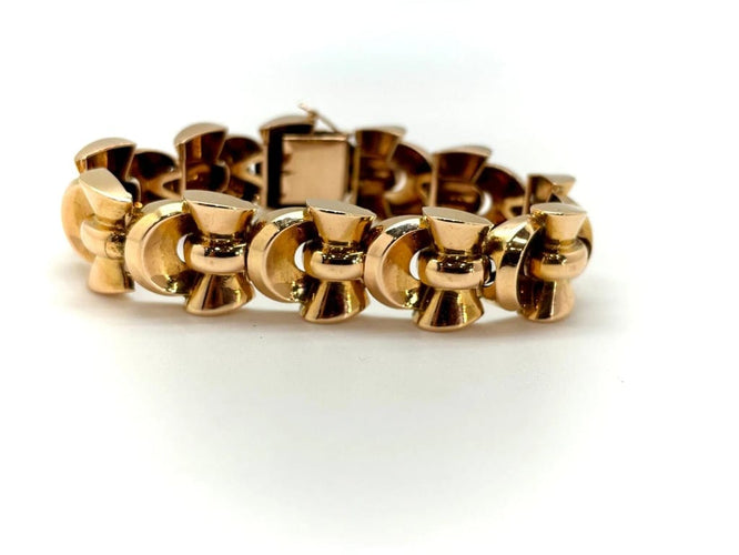 Bracelet Bracelet Art déco à motifs nœuds en or jaune 18k 58 Facettes M8991