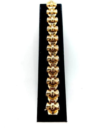 Bracelet Bracelet Art déco à motifs nœuds en or jaune 18k 58 Facettes M8991