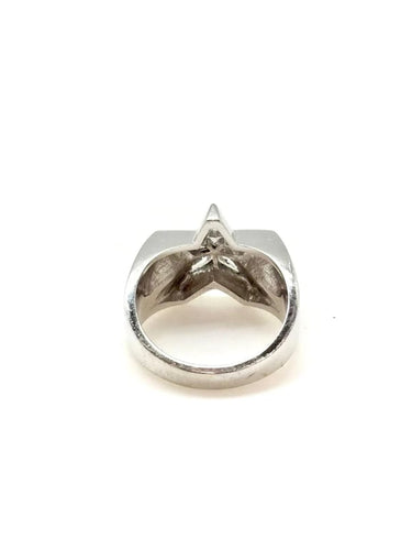 Bague 55 Bague étoile en or blanc 18k sertie de diamants 58 Facettes M9101