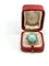 Bague 51 Bague ancienne en or blanc 18k avec turquoise et diamants 58 Facettes M9157