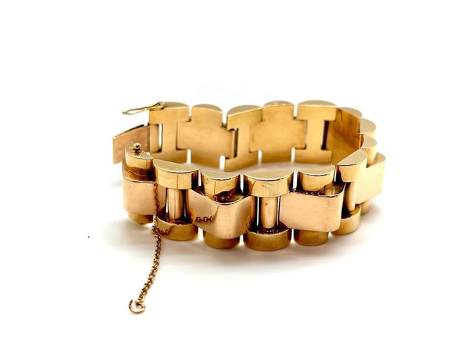 Bracelet Bracelet Tank en or jaune et or blanc 18k 58 Facettes M9274