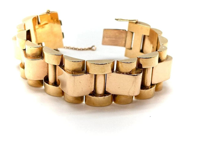 Bracelet Bracelet Tank en or jaune et or blanc 18k 58 Facettes M9274