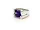 Bague 54 Bague de créateur en or blanc 18k avec améthyste 58 Facettes M9242